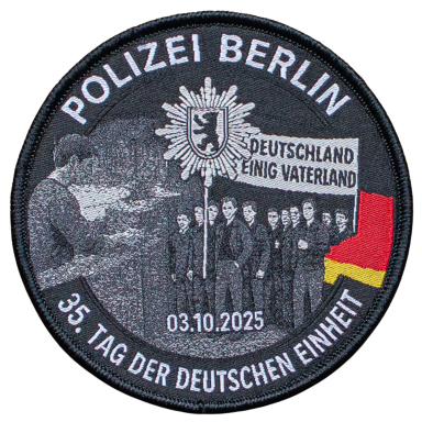 Abzeichen der Polizei Berlin zum Tag der Deutschen Einheit, 3. Oktober 2025.