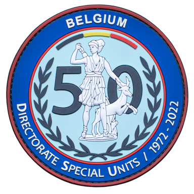 Abzeichen der belgischen Direktion der Spezialeinheiten mit der Zahl 50.