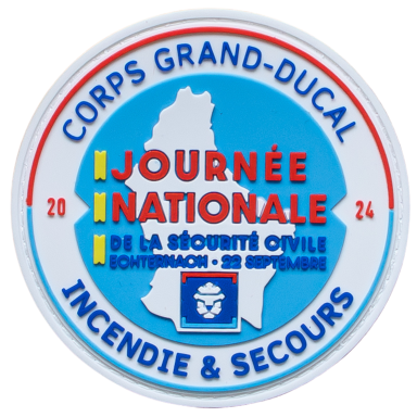 Logo des Corps Grand-Ducal, Veranstaltung zur nationalen Sicherheit in Luxemburg, 2024.