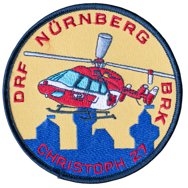 Helikopter-Abzeichen der DRF Nürnberg, bezeichnet als Christoph 27.