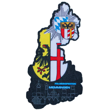 Schild von Thüringen mit Wappen und Umrisskarte der Region.