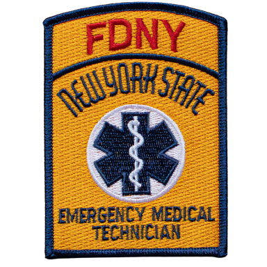 Abzeichen des FDNY, New York State, für Notfallsanitäter mit medizinischem Symbol.