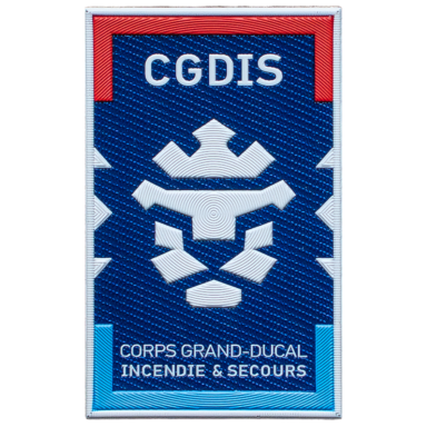 Wappen des Corps Grand-Ducal Incendie & Secours mit Löwenmotiv.
