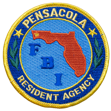 Abzeichen der FBI-Resident-Agentur in Pensacola, Florida, mit Kartenlogo.