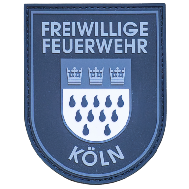 FF Köln - Wappen Wappen der Freiwilligen Feuerwehr Köln mit Wassertröpfchen und drei Kronen.