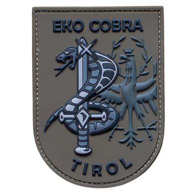 Abzeichen der EKO Cobra, Tirol, mit Schlangen-, Schwert- und Adler-Motiv.