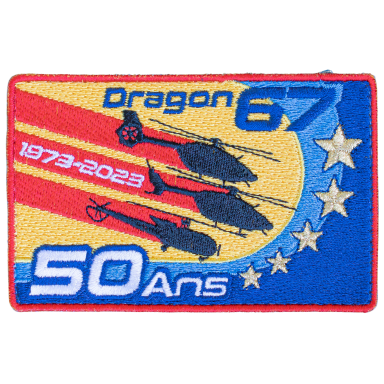 Dragon 67 - Strasbourg (50 Jahre-Patch #2) Patch mit dem Schriftzug "Dragon 67", drei Hubschraubern und dem Jubiläum "50 Ans".