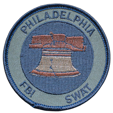 Abzeichen der Philadelphia FBI SWAT-Einheit mit der Liberty Bell als Motiv.