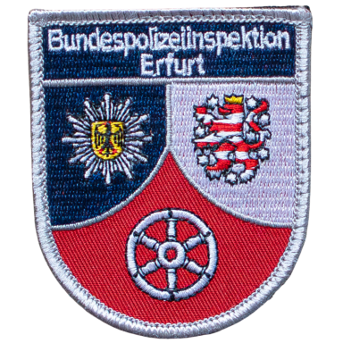Wappen der Bundespolizeidirektion Erfurt mit Symbolen von Thüringen und dem Bundesadler.